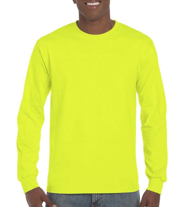 Ultra Cotton Adult T Shirt LS Kleur Safety Green