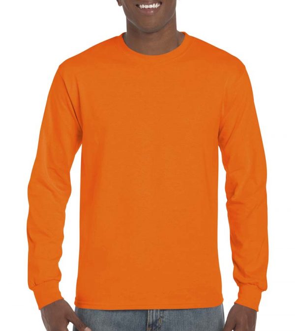 Ultra Cotton Adult T Shirt LS Kleur Safety Orange