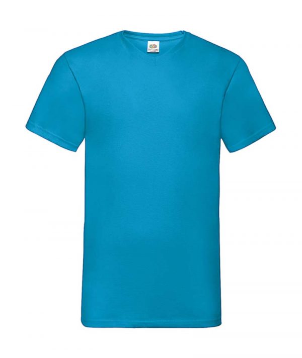 Valueweight V Neck T Shirt Kleur Azure Blue