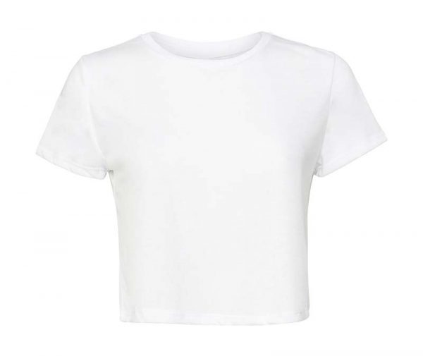 Womens Flowy Cropped Tee Kleur White