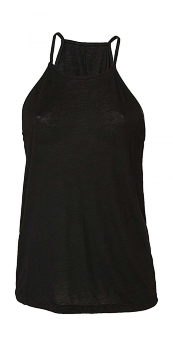 Womens Flowy High Neck Tank Kleur Black