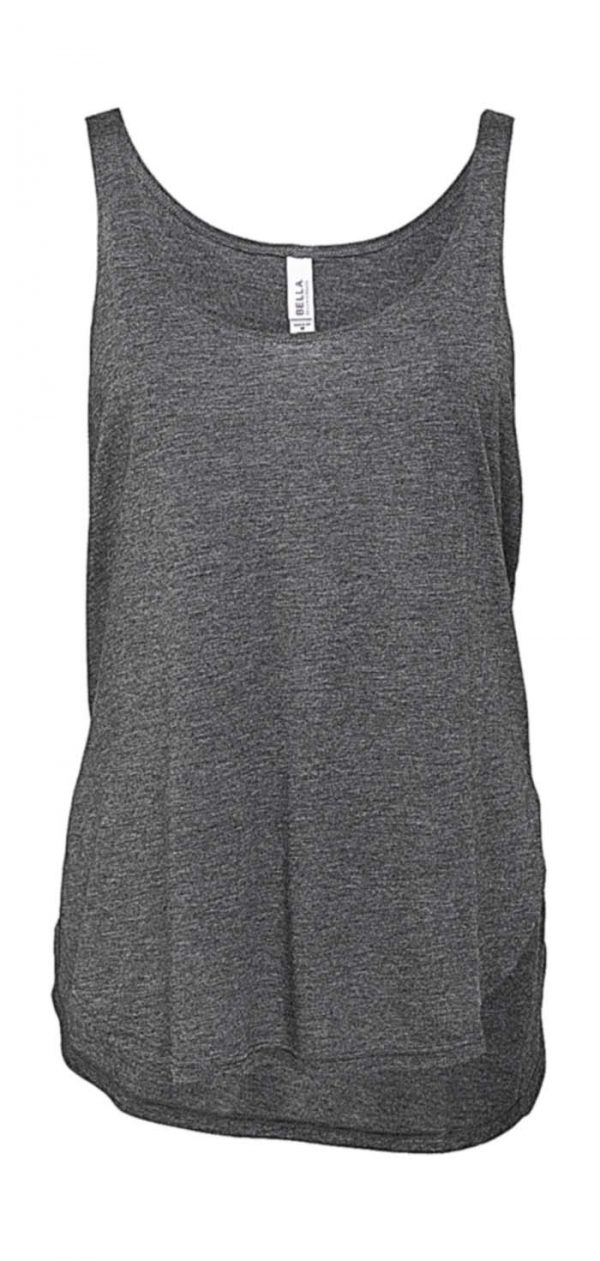 Womens Flowy Side Slit Tank Kleur Dark Grey Heather