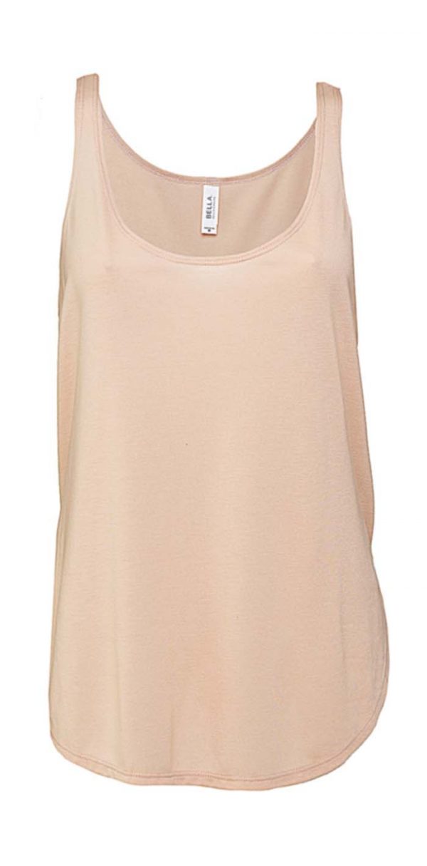 Womens Flowy Side Slit Tank Kleur Peach