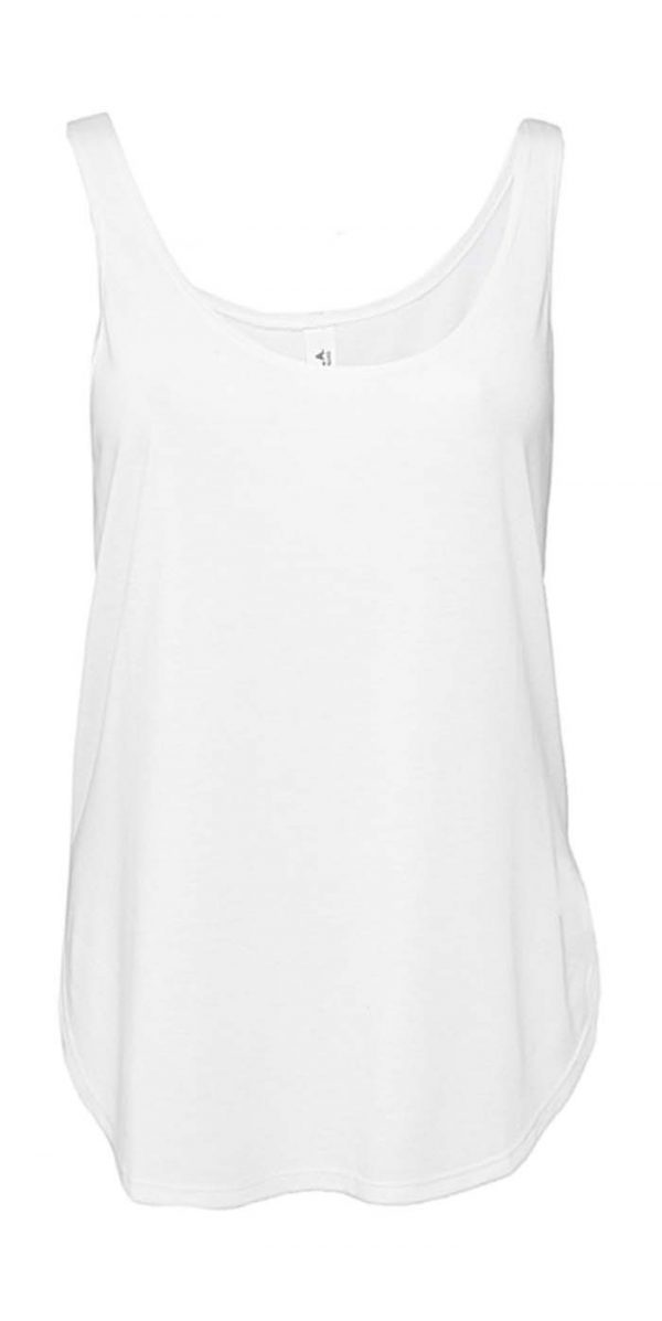 Womens Flowy Side Slit Tank Kleur White