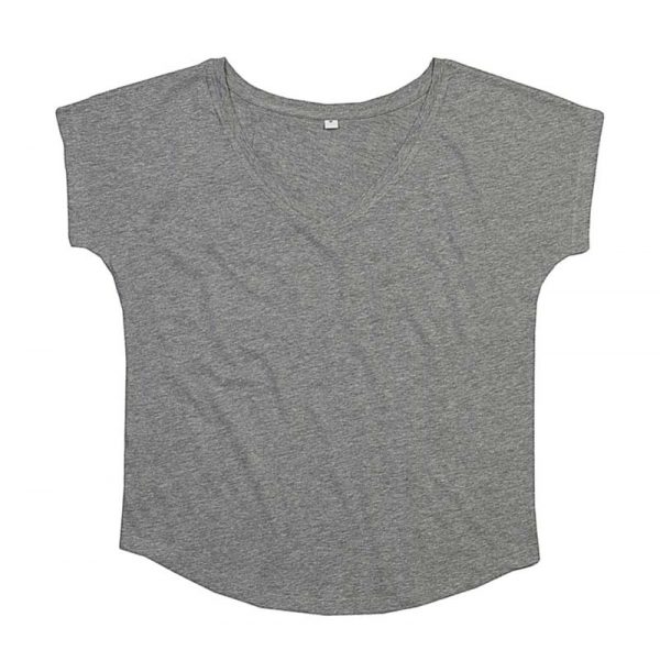 Womens Loose Fit V Neck T Kleur Heather Grey Melange