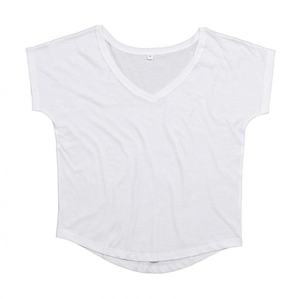 Womens Loose Fit V Neck T Kleur White