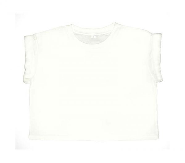 Womens Organic Crop Top T Kleur White