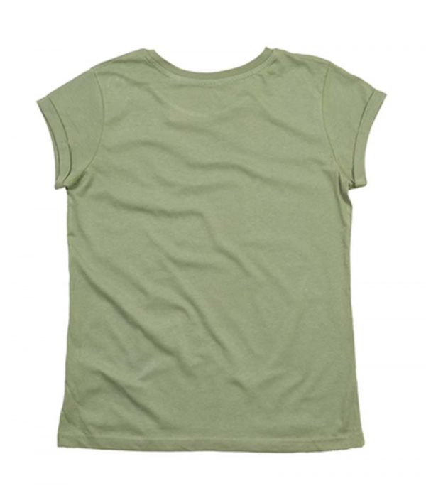 Womens Organic Roll Sleeve T Kleur Soft Olive