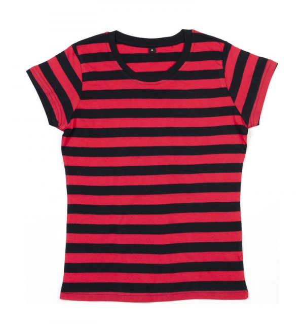 Womens Stripy T Kleur Black Red