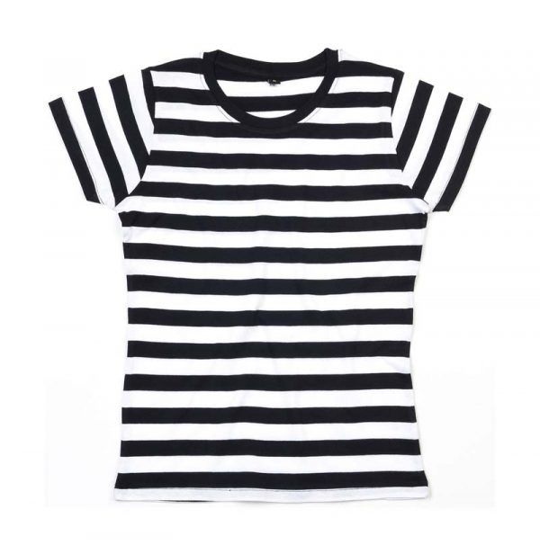 Womens Stripy T Kleur Black White