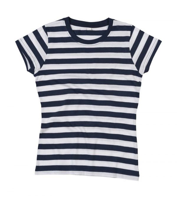 Womens Stripy T Kleur Navy White