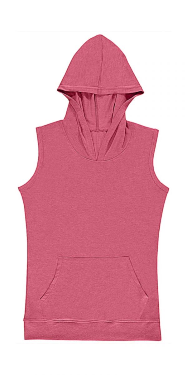 Cecilia Womens Sleeveless Hooded T Shirt Kleur Vintage Rose