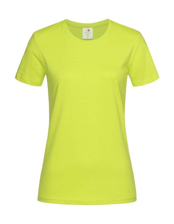 Classic T Fitted Women Kleur Bright Lime