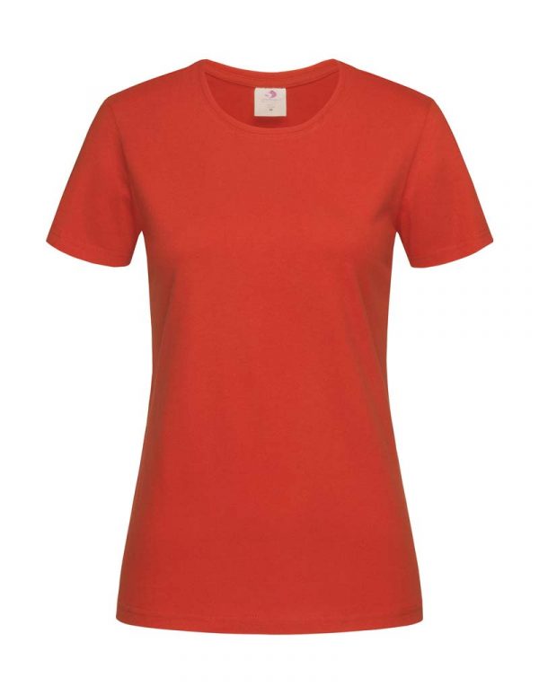 Classic T Fitted Women Kleur Brilliant Orange