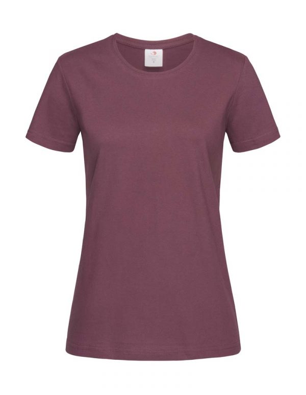 Classic T Fitted Women Kleur Burgundy Red