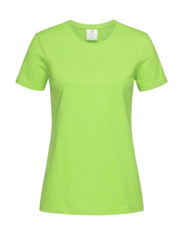 Classic T Fitted Women Kleur Kiwi Green