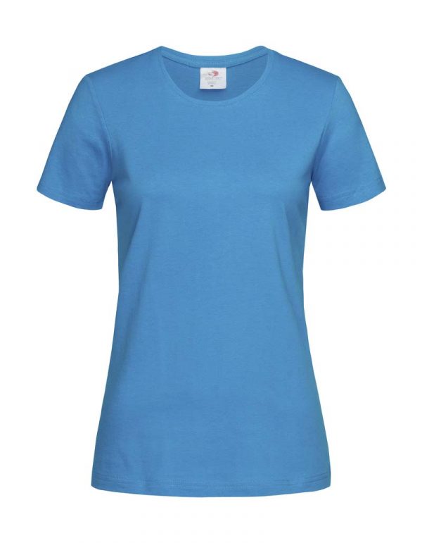 Classic T Fitted Women Kleur Ocean Blue