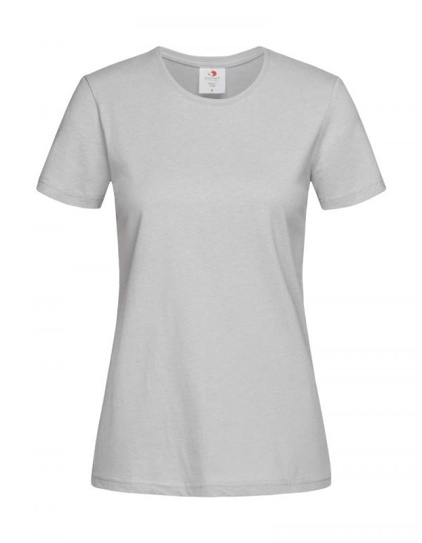 Classic T Fitted Women Kleur Soft Grey