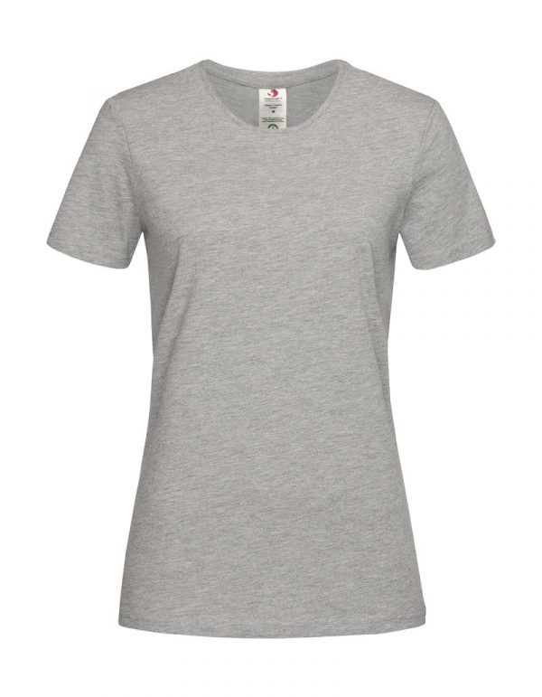 Classic T Organic Fitted Women Kleur Grey Heather