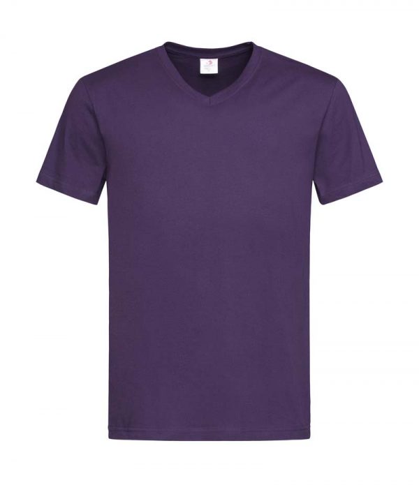 Classic T V Neck Kleur Deep Berry