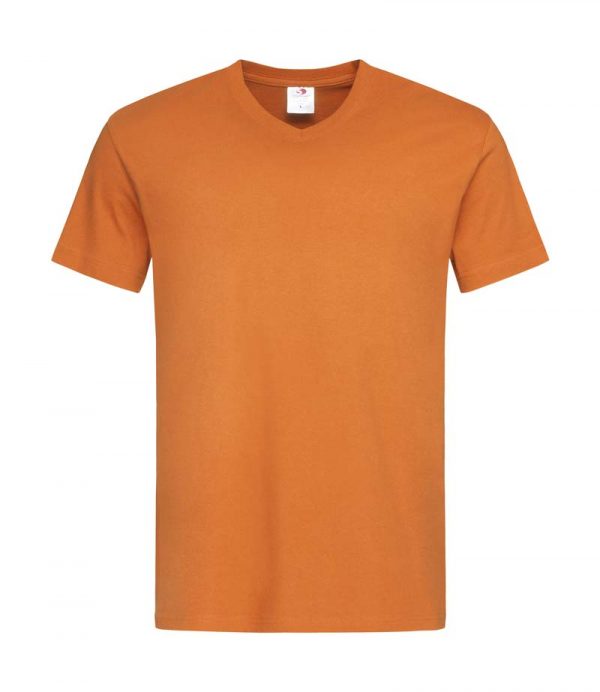 Classic T V Neck Kleur Orange