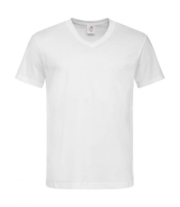 Classic T V Neck Kleur White