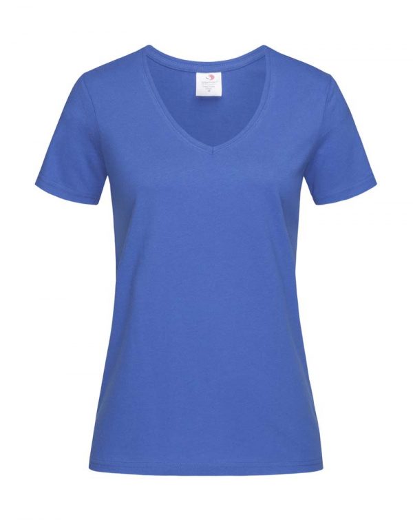 Classic T V Neck Women Kleur Bright Royal