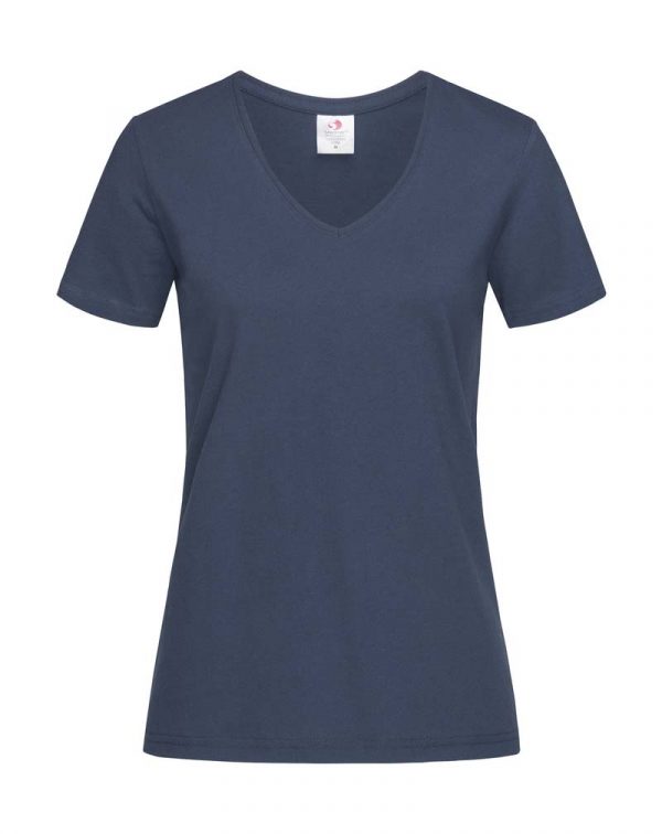 Classic T V Neck Women Kleur Navy