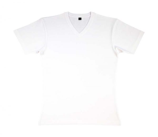 James Mens Organic V Neck T Shirt Kleur White