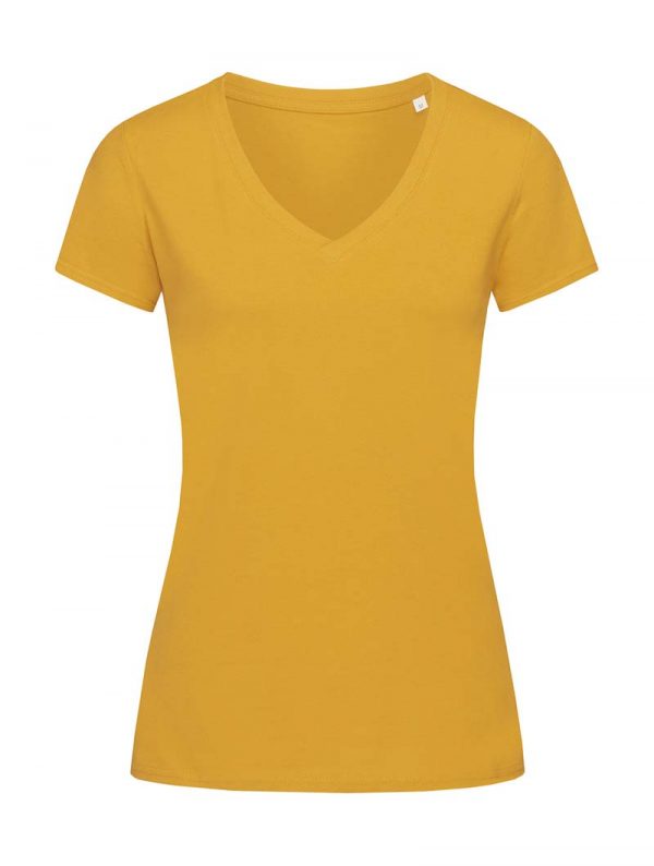 Janet V neck Women Kleur Indian Yellow