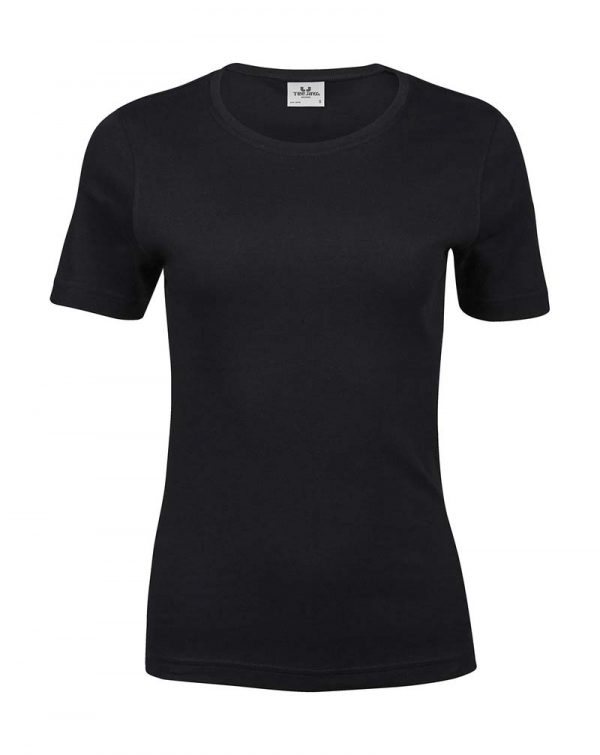 Ladies Interlock T Shirt Kleur Black