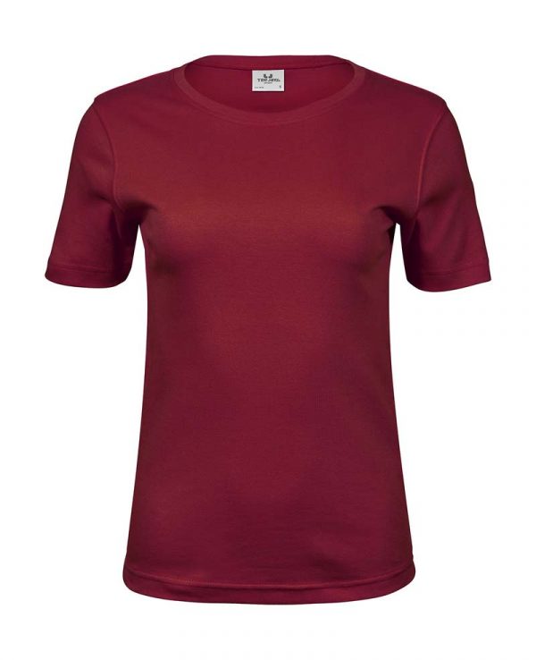 Ladies Interlock T Shirt Kleur Deep Red