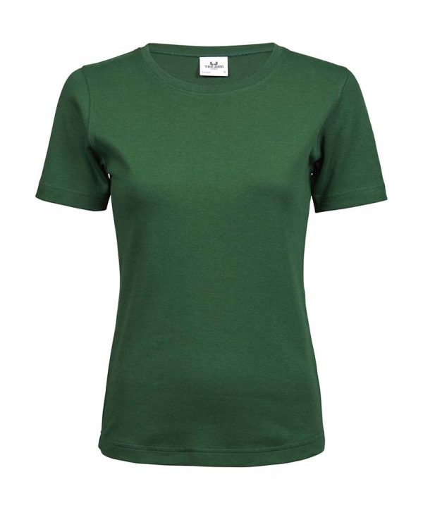 Ladies Interlock T Shirt Kleur Forest Green