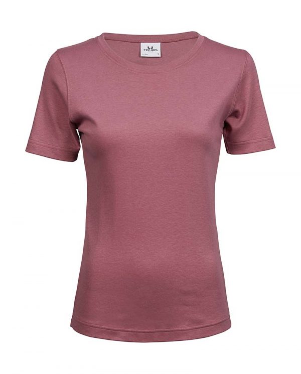 Ladies Interlock T Shirt Kleur Rose