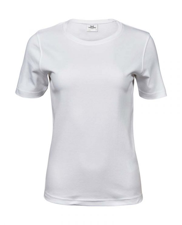 Ladies Interlock T Shirt Kleur White