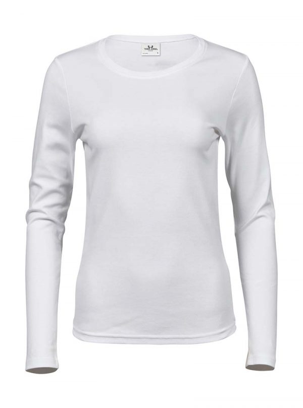 Ladies LS Interlock T Shirt Kleur White