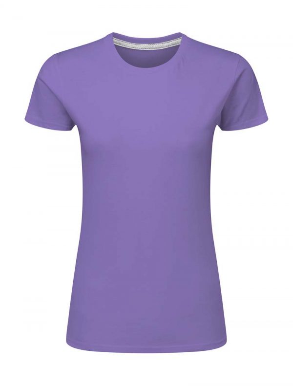 Ladies Perfect Print Tagless Tee Kleur Aster Purple