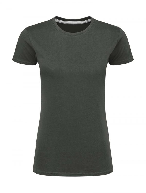 Ladies Perfect Print Tagless Tee Kleur Charcoal