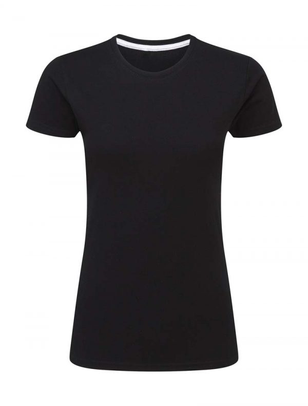 Ladies Perfect Print Tagless Tee Kleur Dark Black