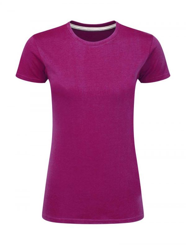 Ladies Perfect Print Tagless Tee Kleur Dark Pink