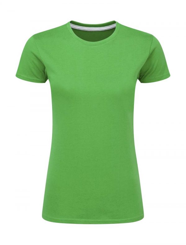 Ladies Perfect Print Tagless Tee Kleur Kelly Green