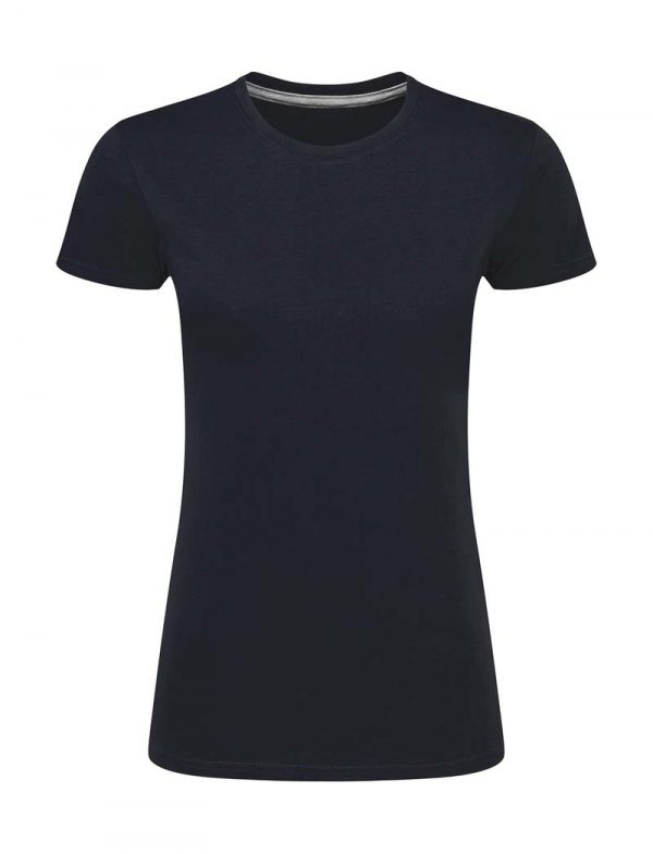 Ladies Perfect Print Tagless Tee Kleur Navy