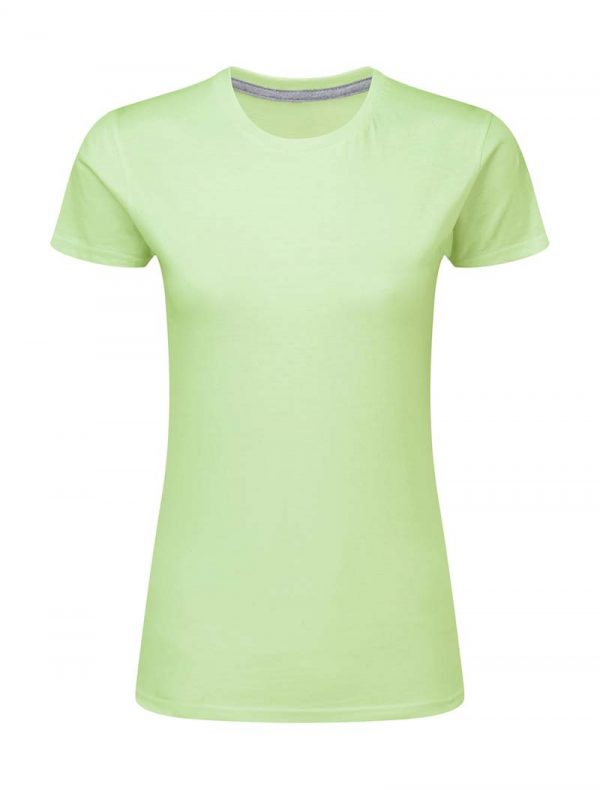 Ladies Perfect Print Tagless Tee Kleur Neo Mint