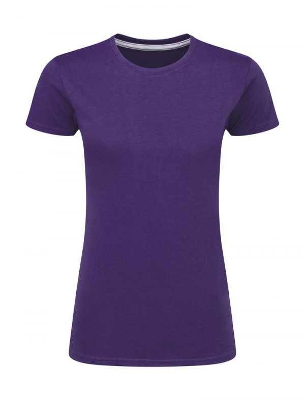 Ladies Perfect Print Tagless Tee Kleur Purple