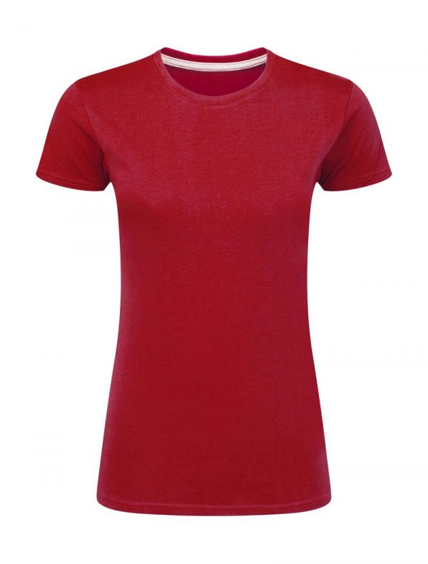 Ladies Perfect Print Tagless Tee Kleur Red