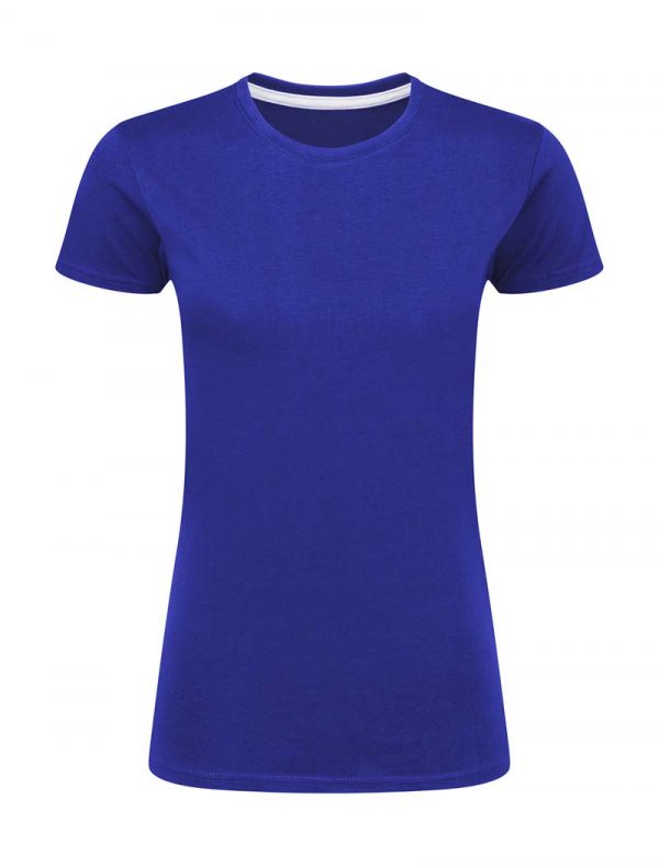 Ladies Perfect Print Tagless Tee Kleur Royal Blue