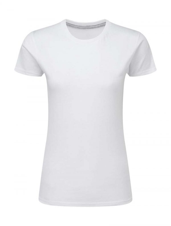 Ladies Perfect Print Tagless Tee Kleur White