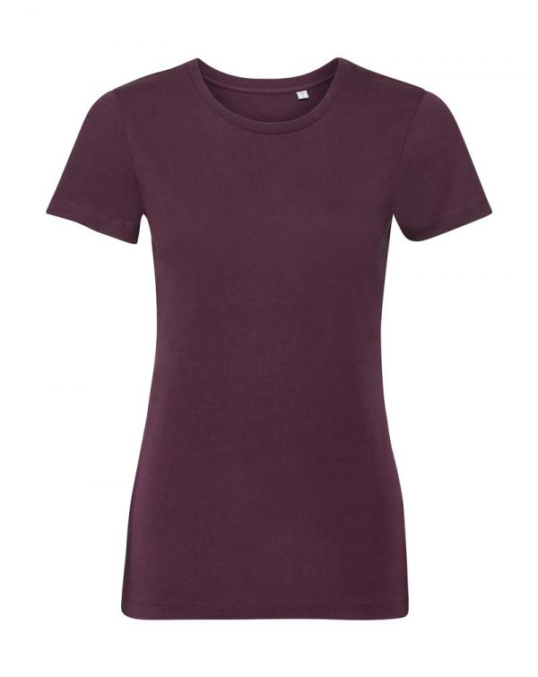 Ladies Pure Organic Tee Kleur Burgundy