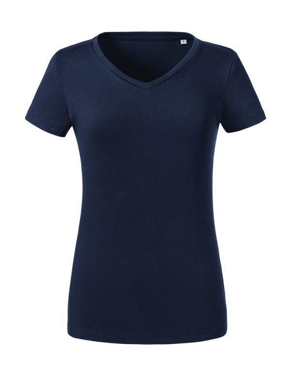 Ladies Pure Organic V Neck Tee Kleur French Navy