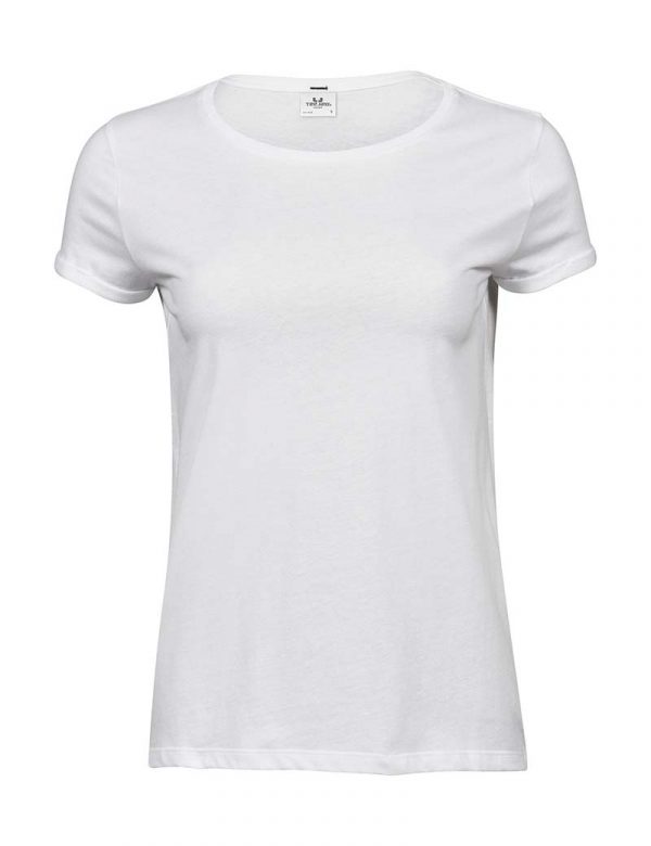 Ladies Roll Up Tee Kleur White